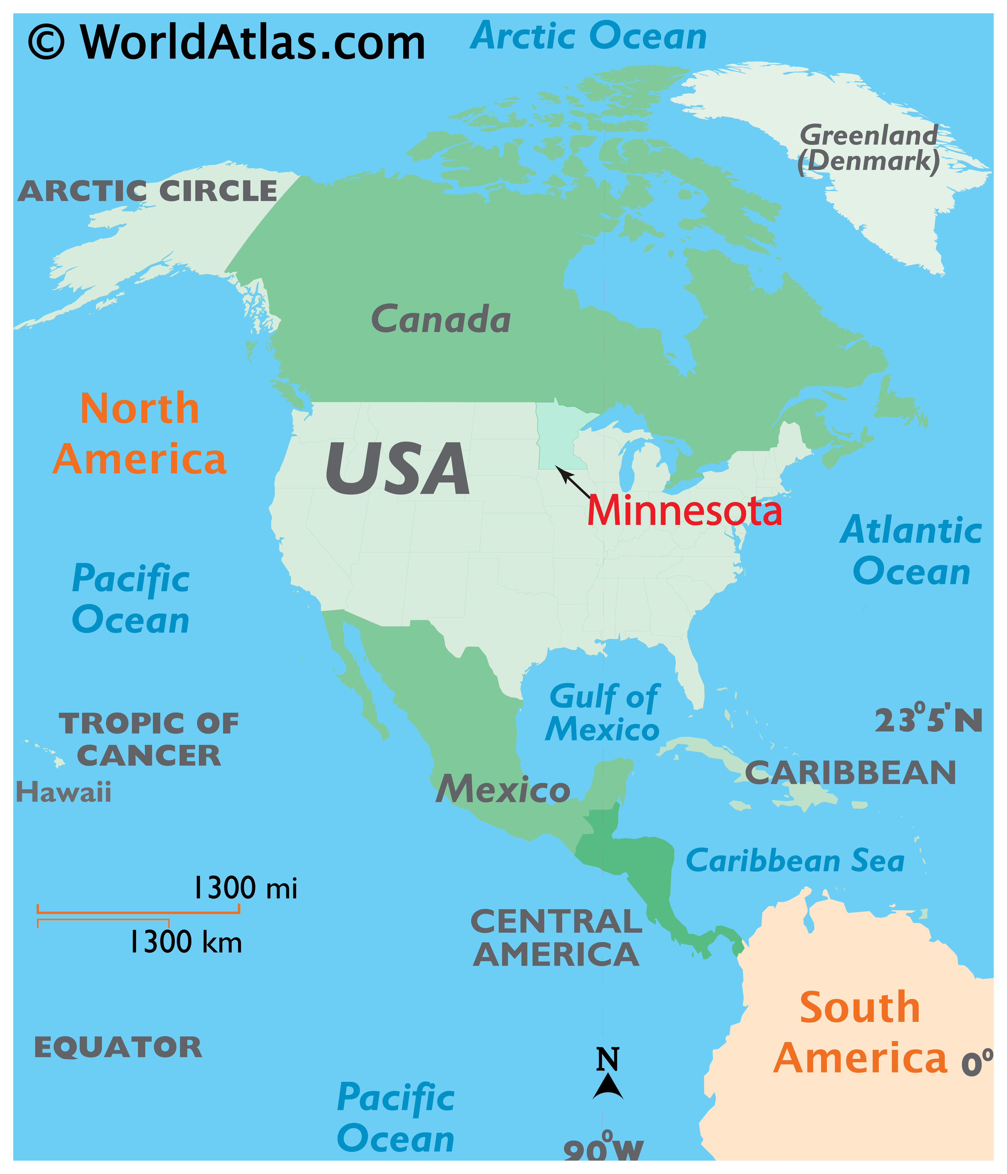 Locator Map of Minnesota, USA