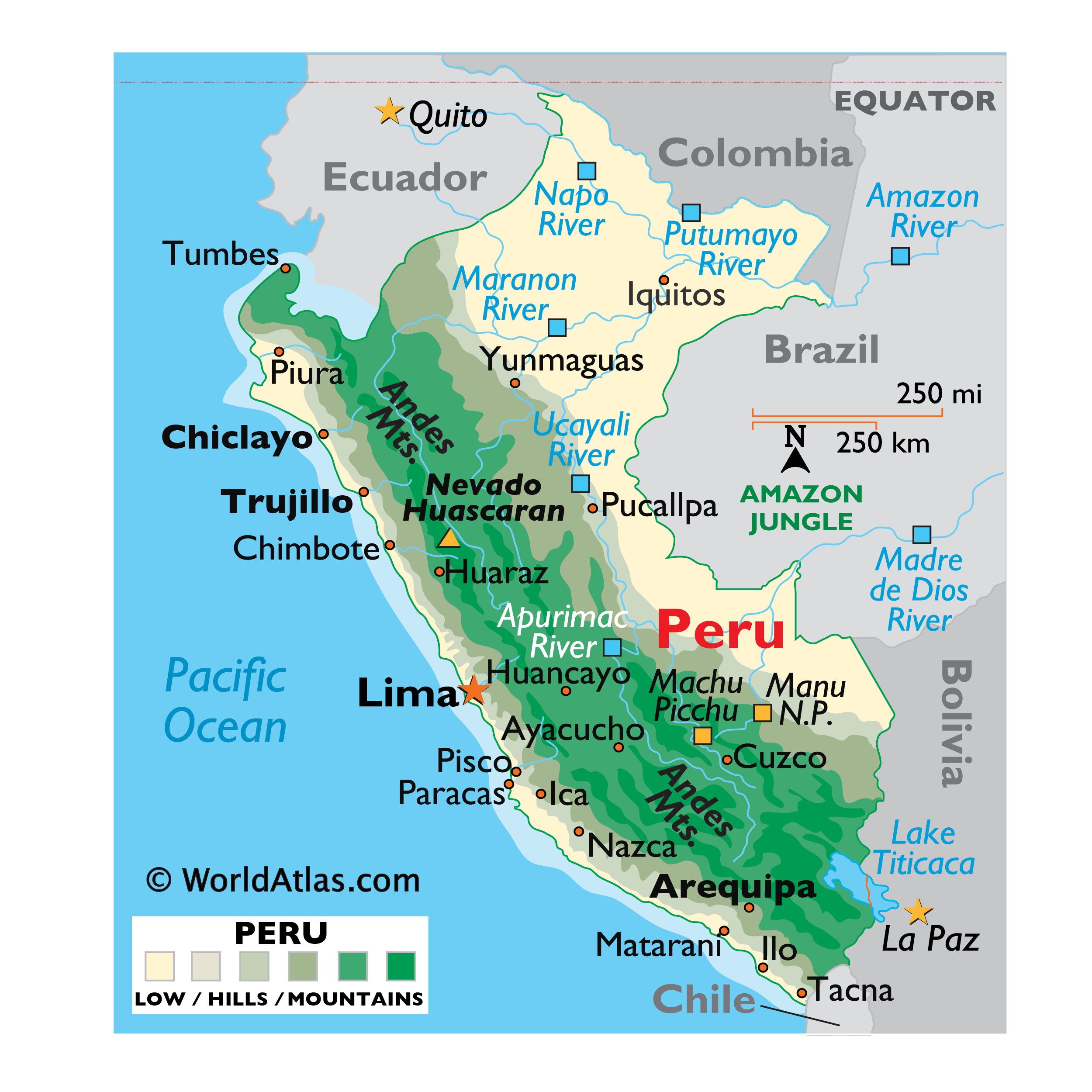 karta perua Peru Map / Geography of Peru / Map of Peru   Worldatlas.com karta perua