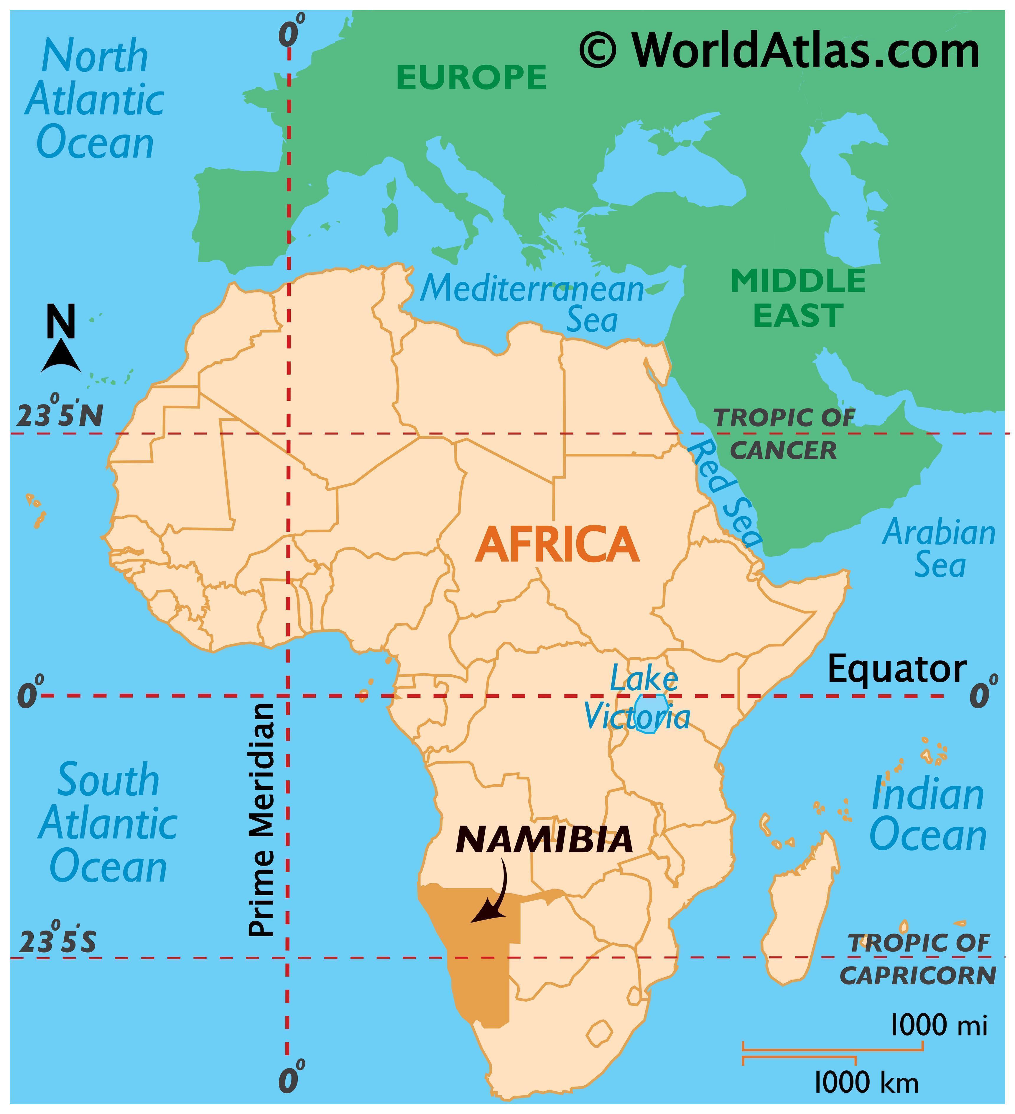 Locator Map of Namibia