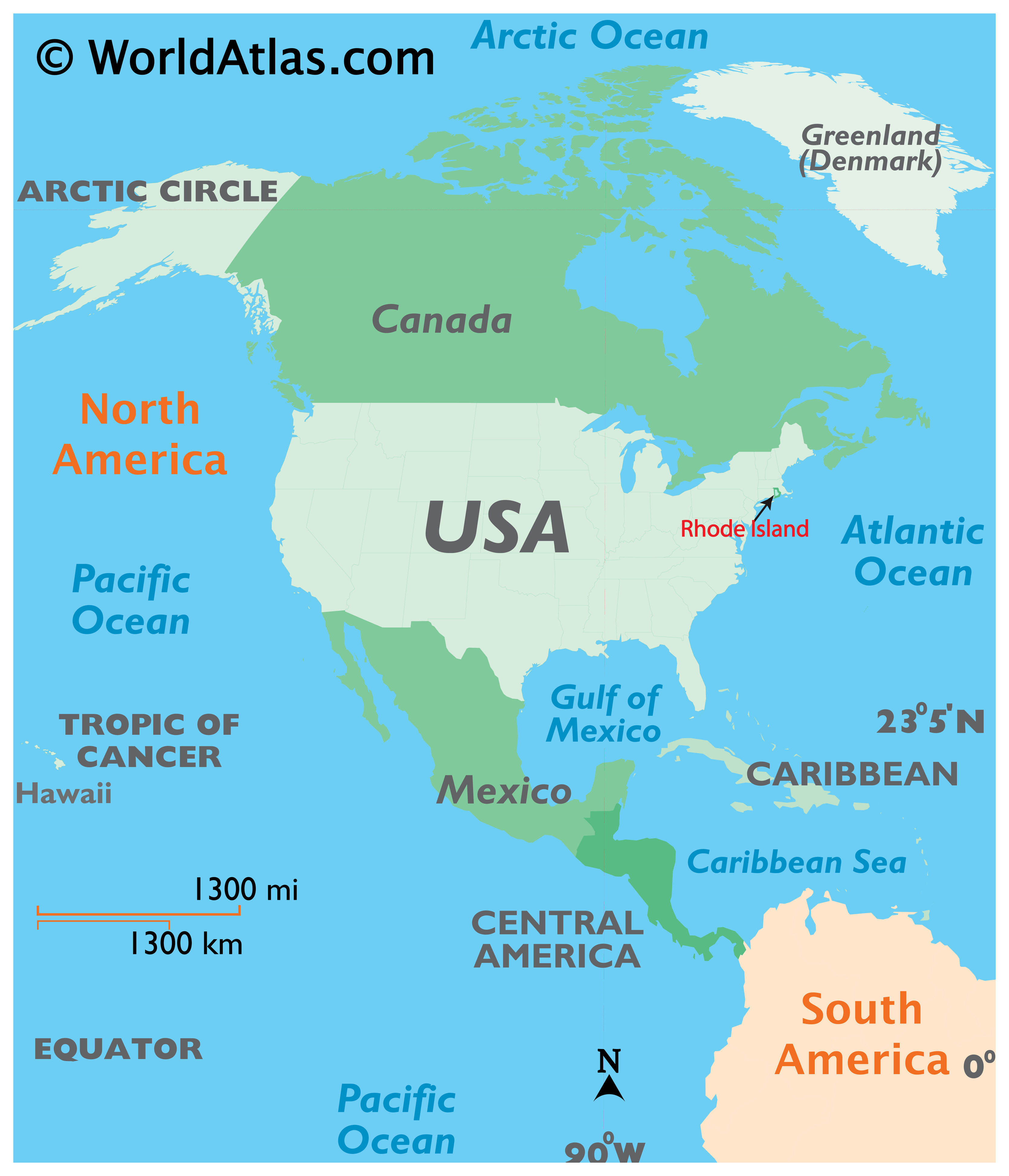Locator Map of Rhode Island, USA