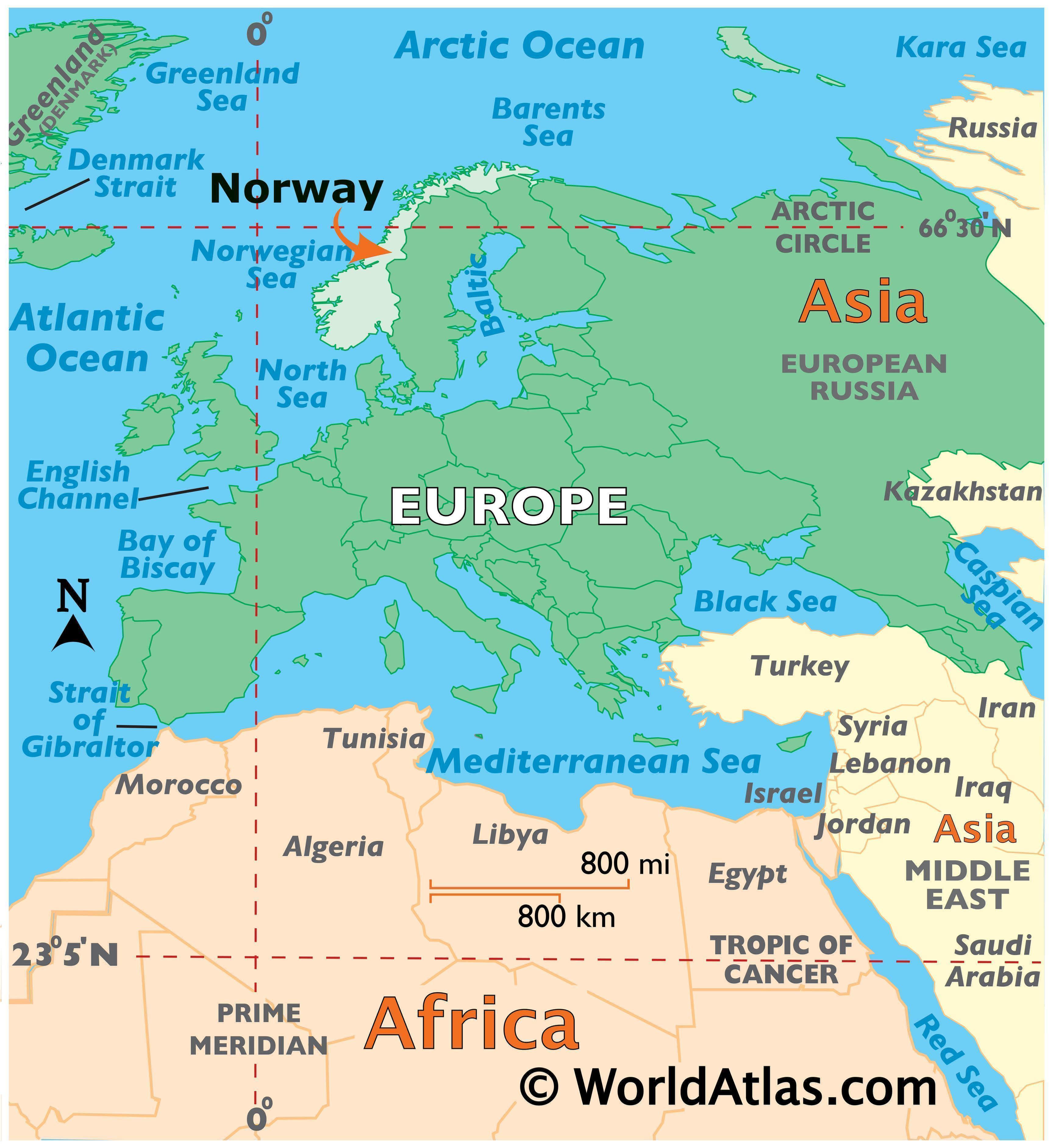 Norway Location On World Map Norway Map / Geography of Norway / Map of Norway   Worldatlas.com
