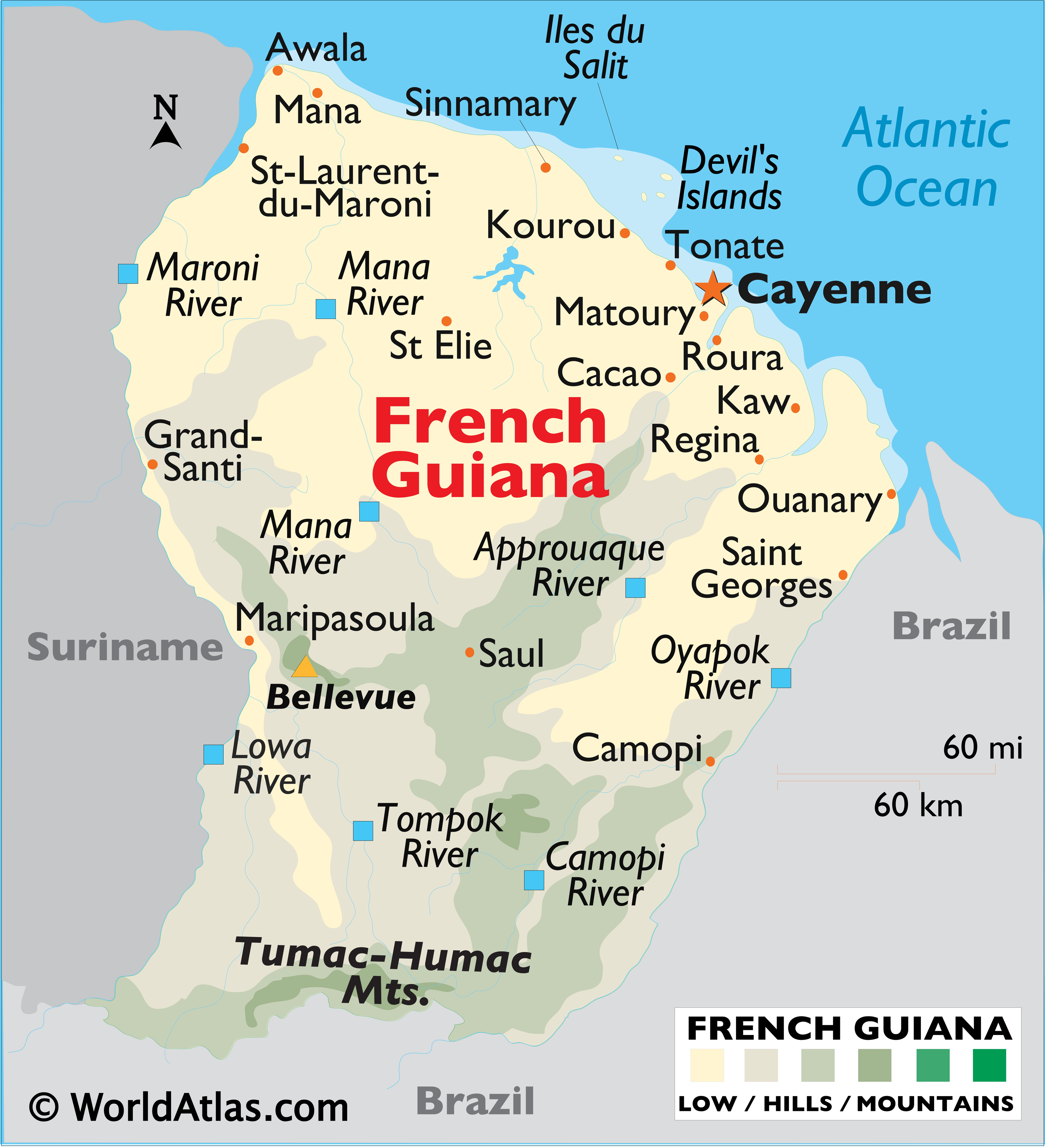 Cayenne Guiana::PLAN & MAP & COUNTRY 