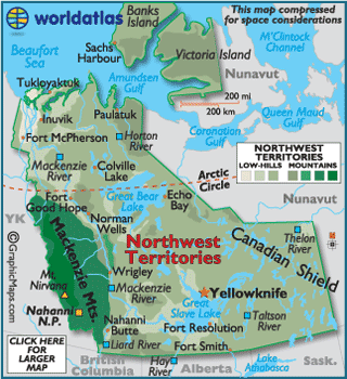 Map of Northwest Territories