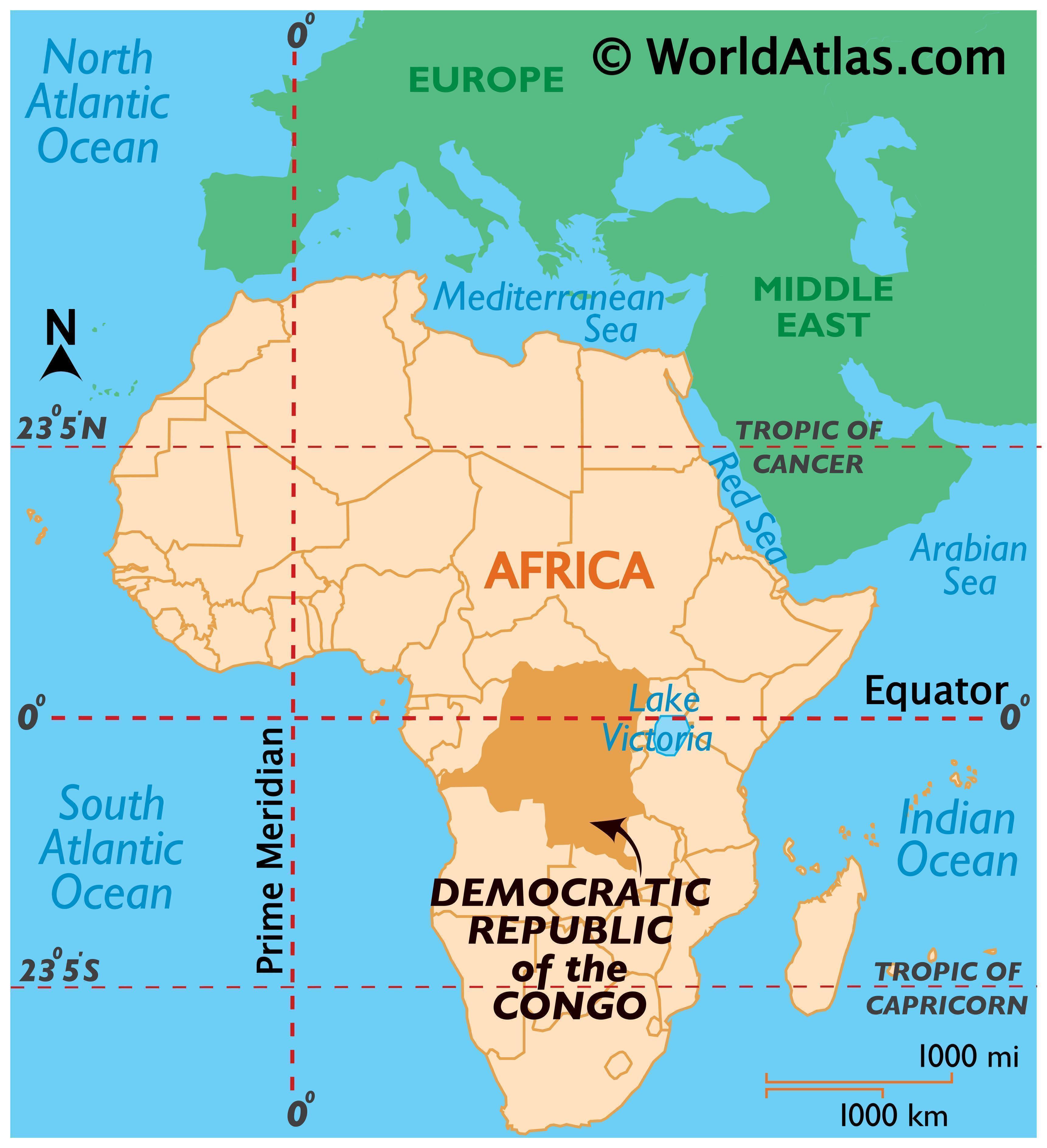 Democratic Republic Of The Congo Map Geography Of Democratic