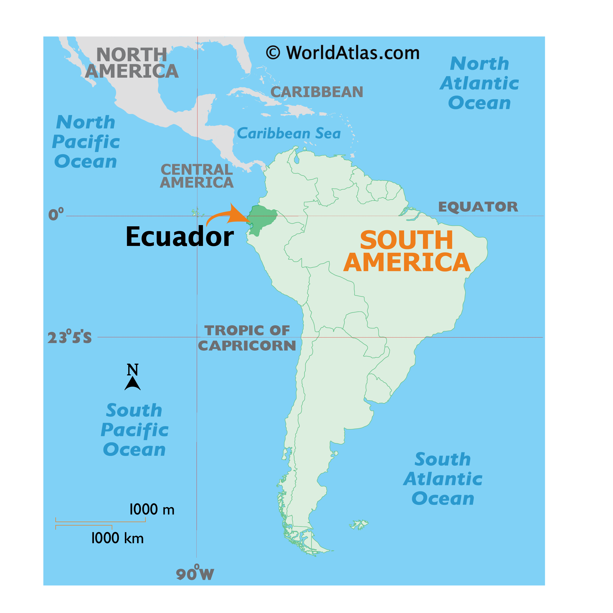 خريطة لموقع الإكوادور