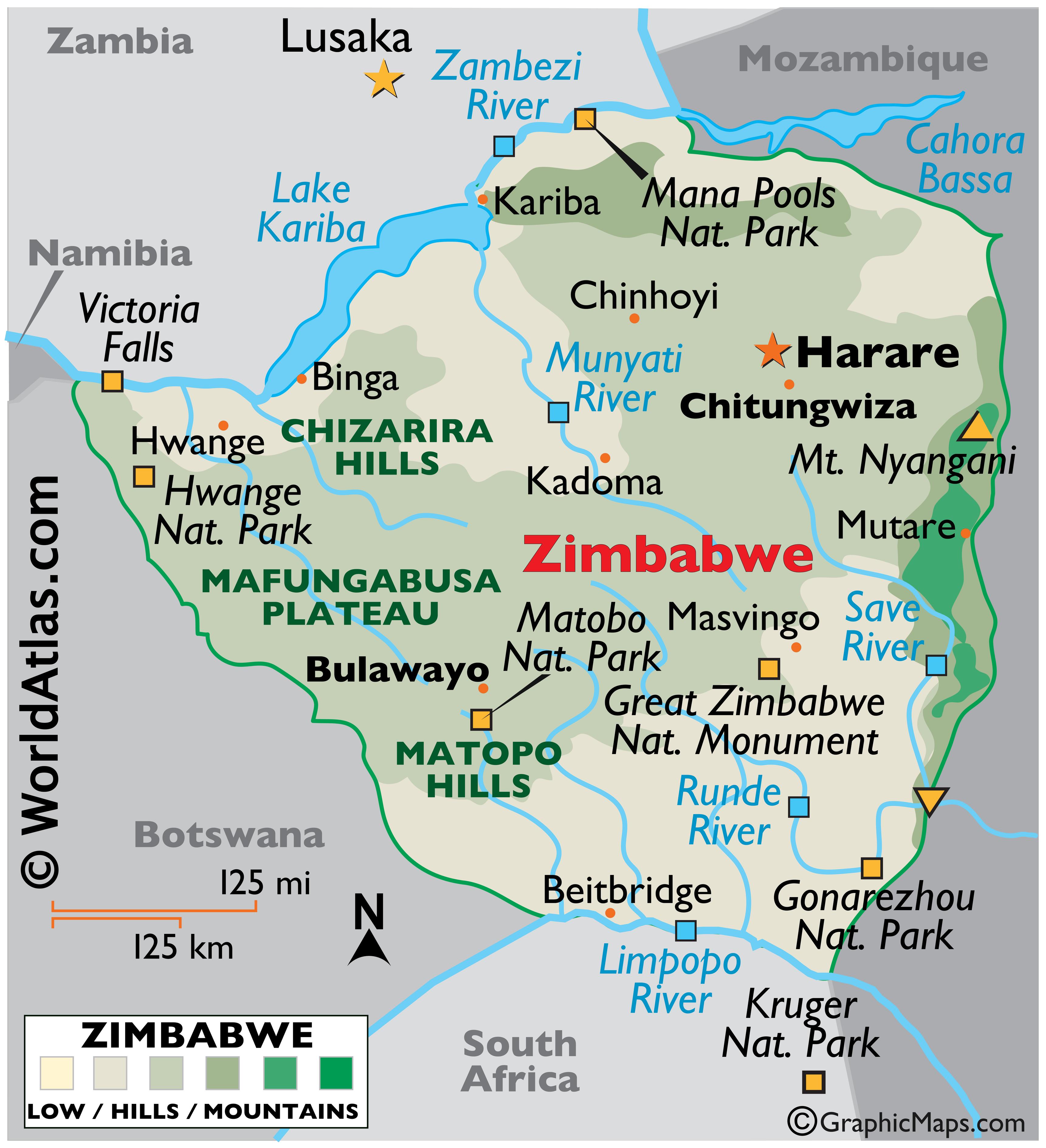 Zimbabwe Map Geography Of Zimbabwe Map Of Zimbabwe Worldatlas