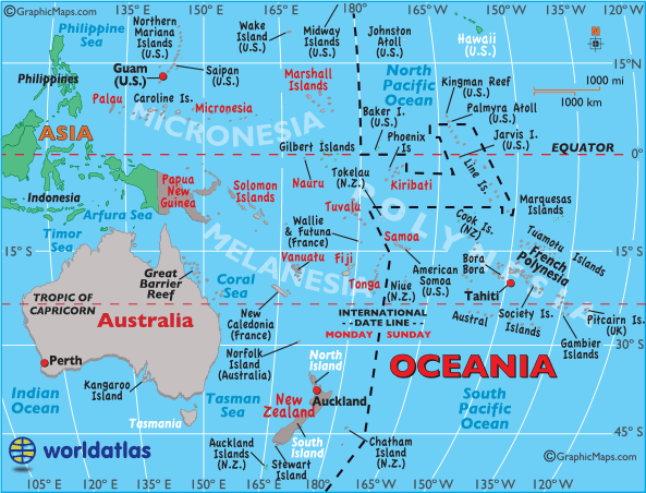 Map of Oceania