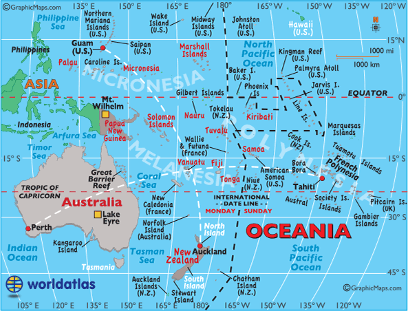 Map of Oceania