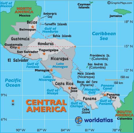 Map of Central America