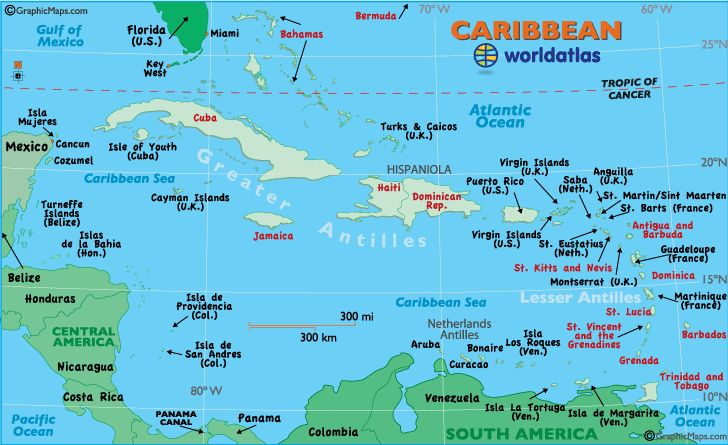 kart karibien Caribbean Map Map Of The Caribbean Maps And Information About The Caribbean Worldatlas Com kart karibien