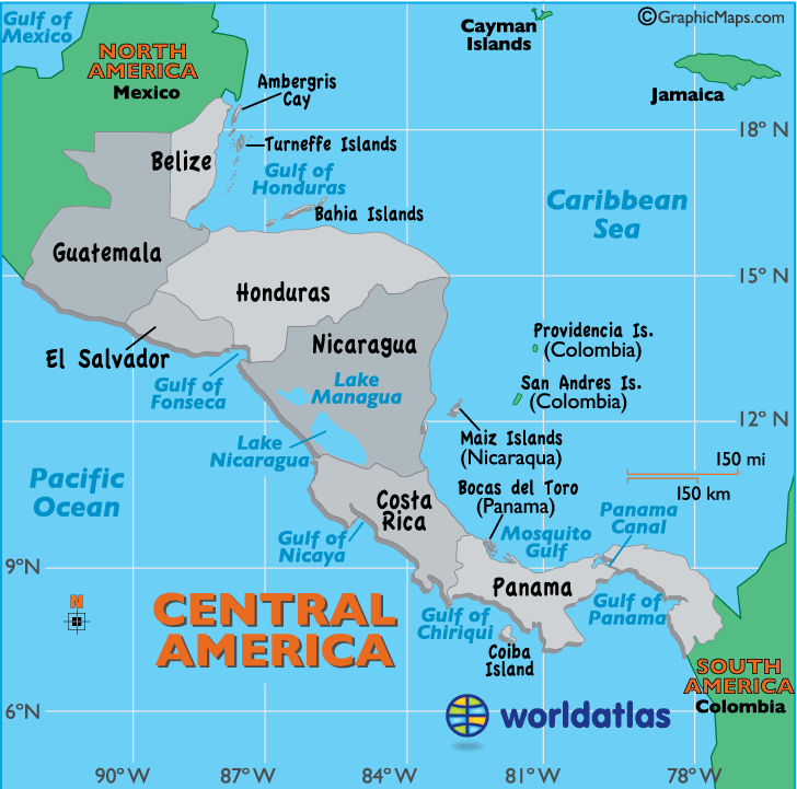 Central America Map Map Of Central America Countries Landforms 