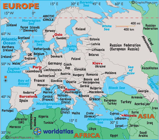 map of europe with longitude and latitude