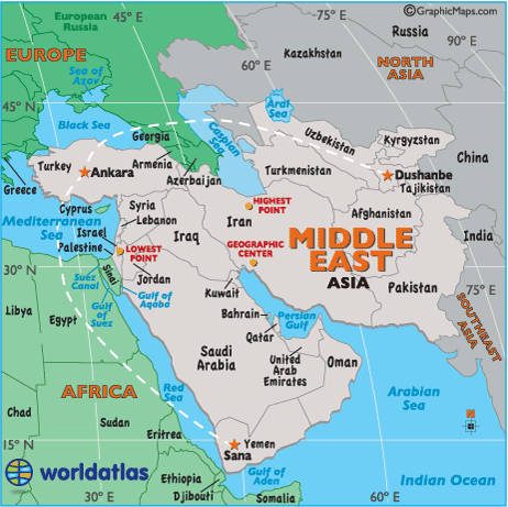 Map of Middle East