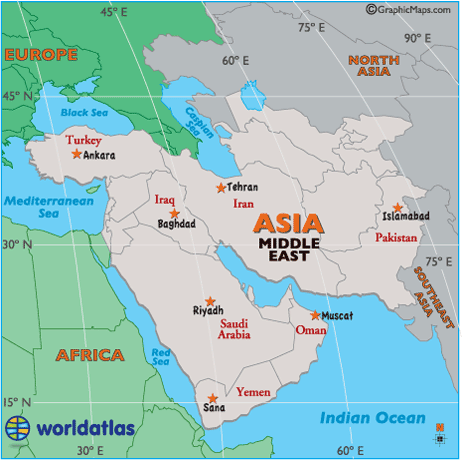 Map of Middle East