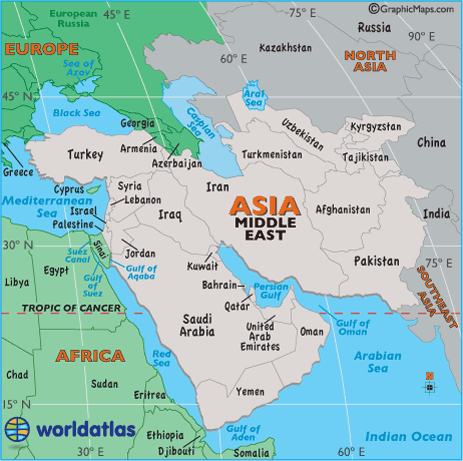 Map of Middle East