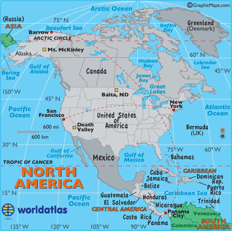 Map of North America