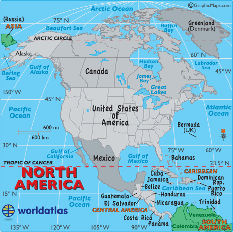 Map of North America