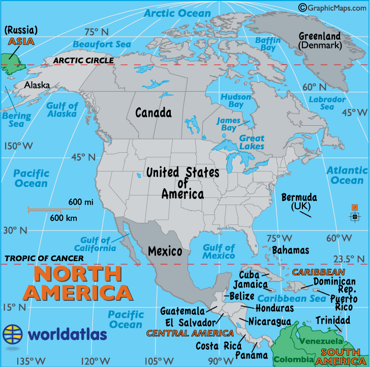 North America Map / Map of North America - Facts, Geography, History of North  America - Worldatlas.com