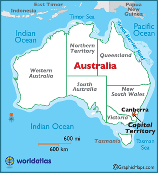 Locator Map of Australian Capital Territory