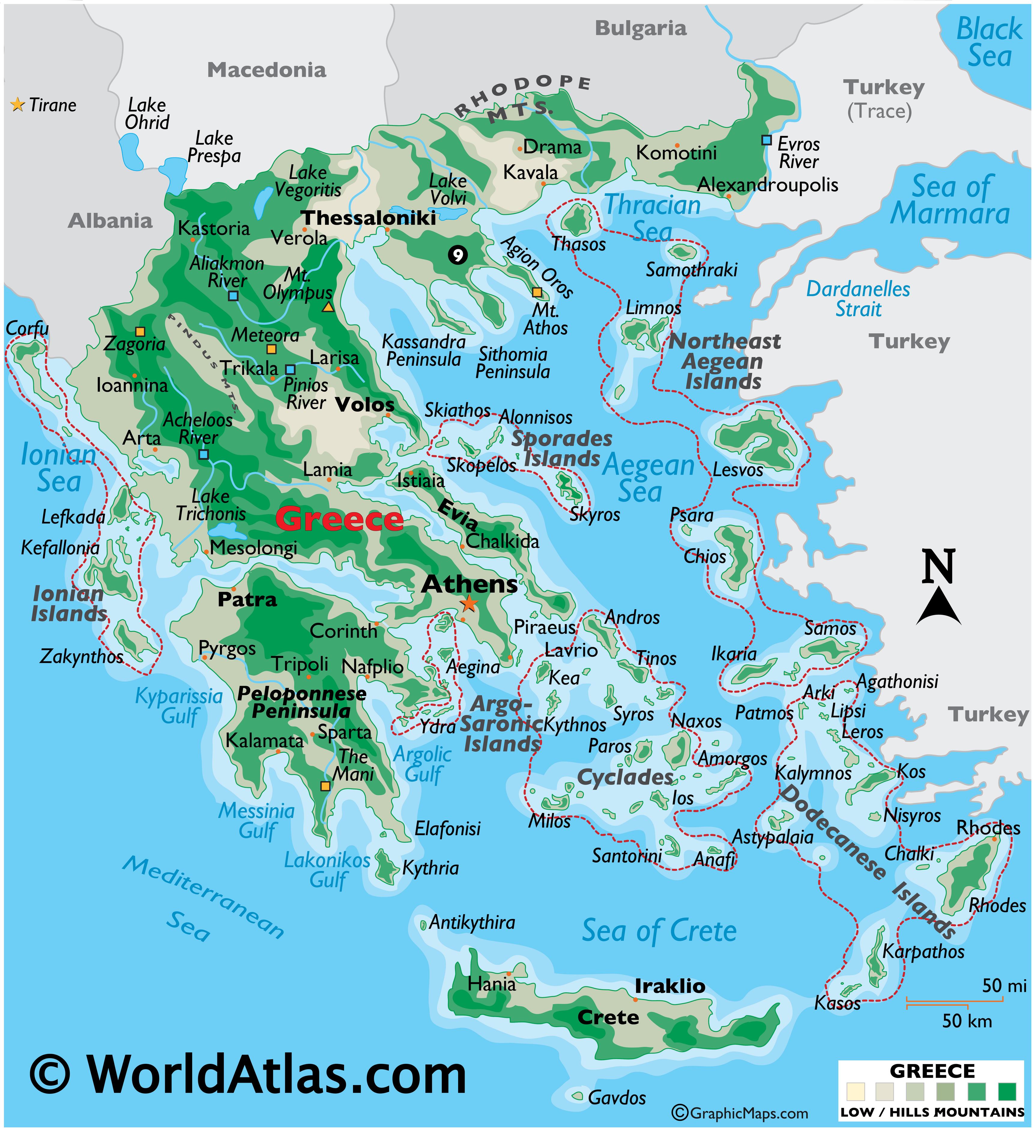 Greece Maps Including Outline And Topographical Maps Worldatlas Com