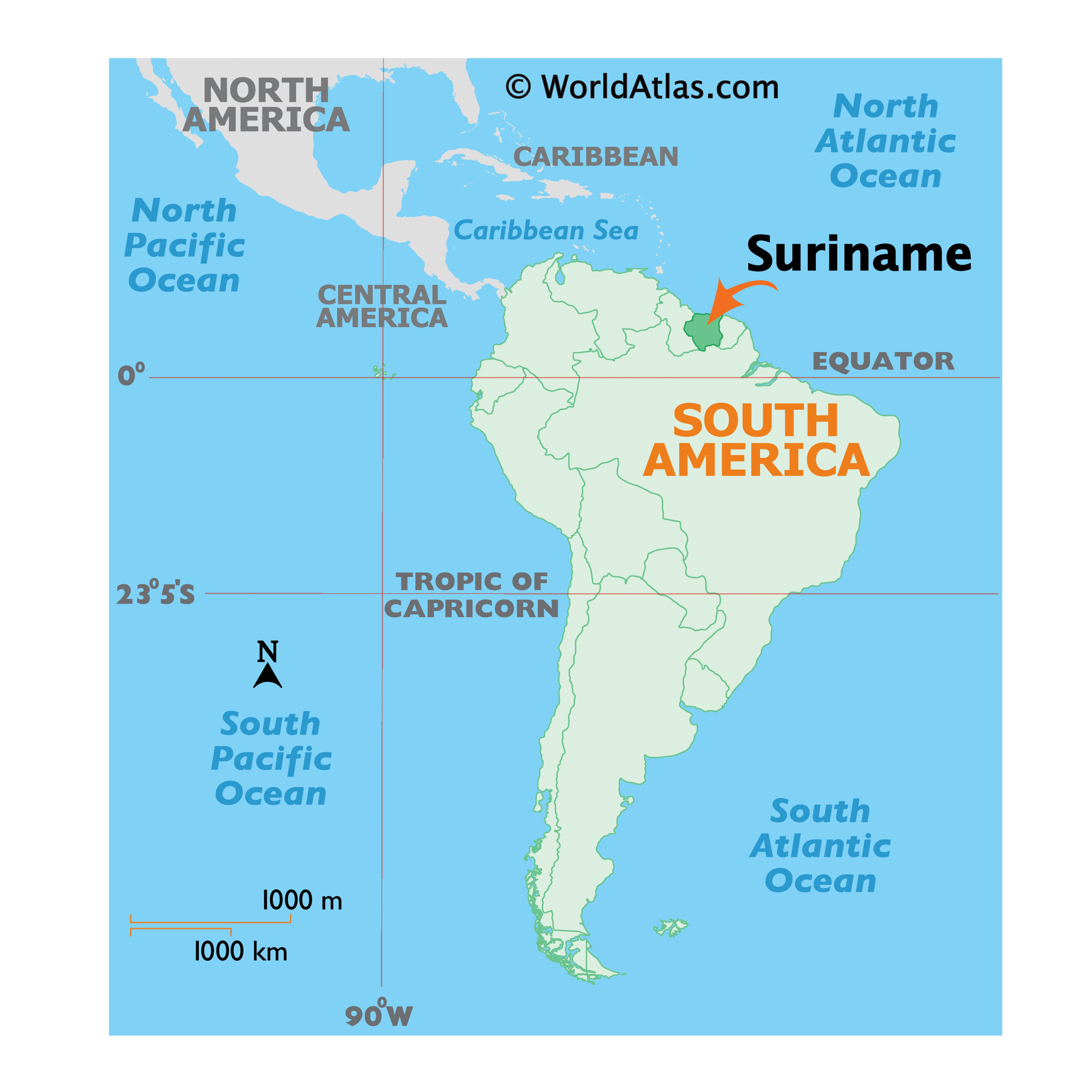 Suriname Map Geography Of Suriname Map Of Suriname