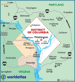 Image result for Washington DC: map