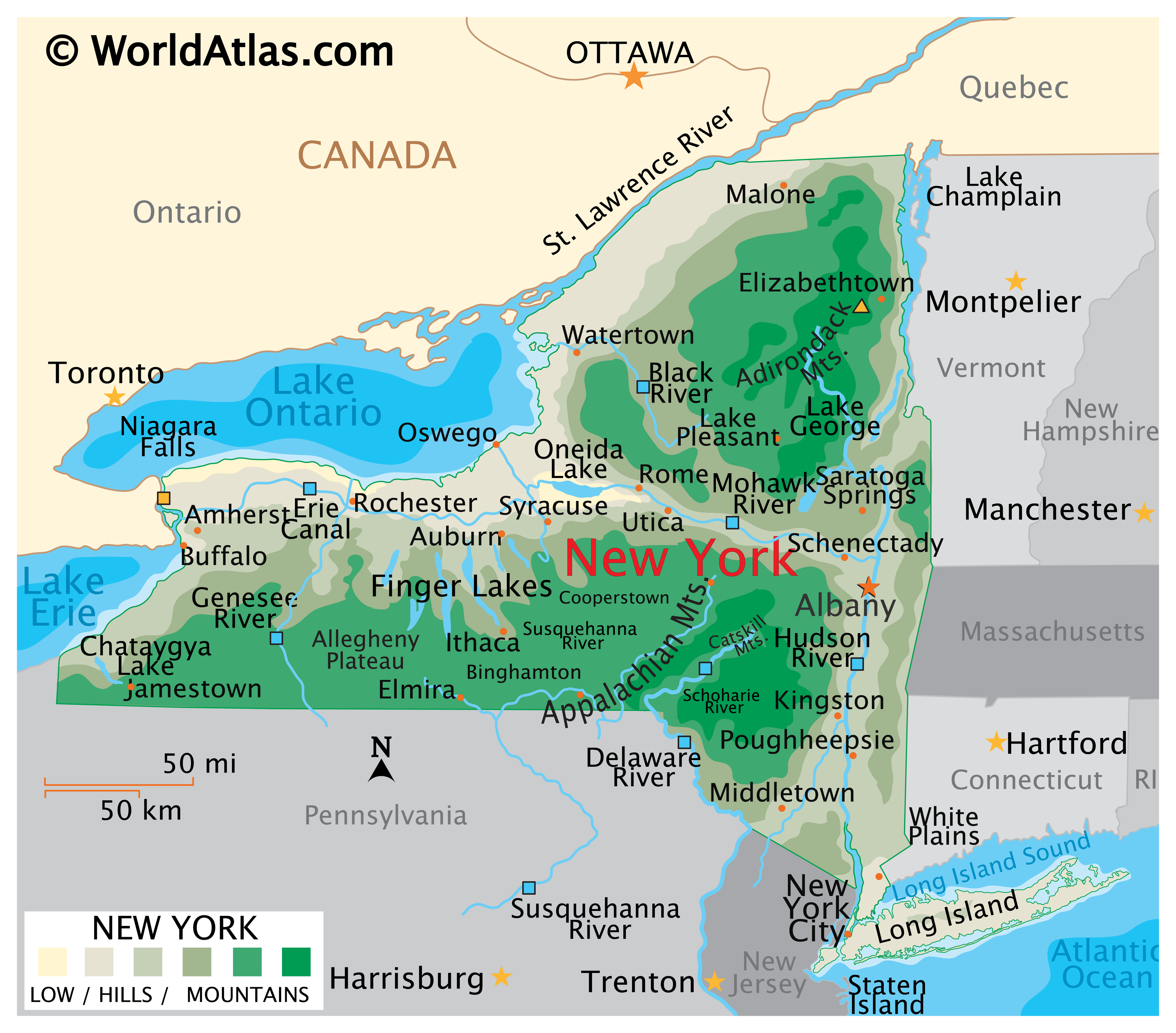 New York Map Geography Of New York Map Of New York Worldatlas Com