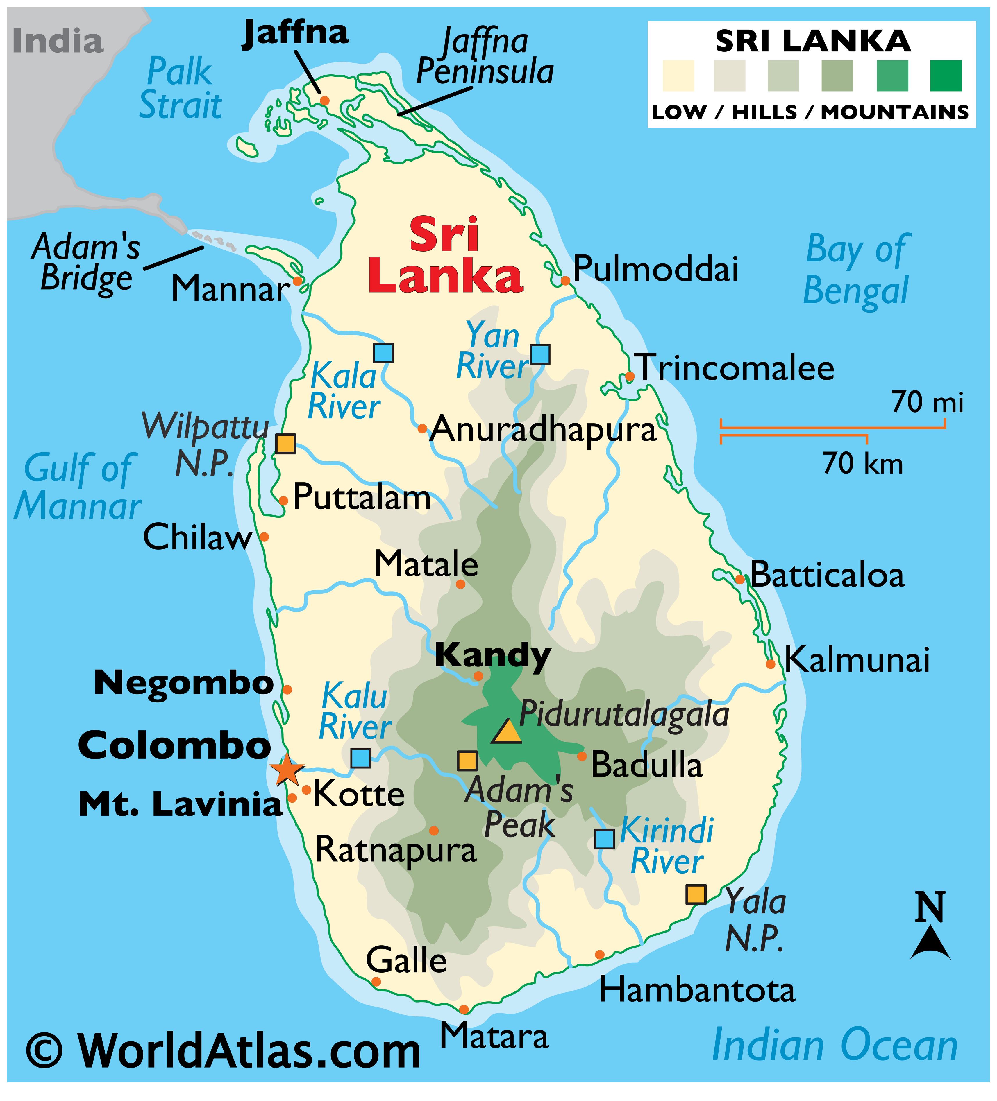 Map of Sri Lanka