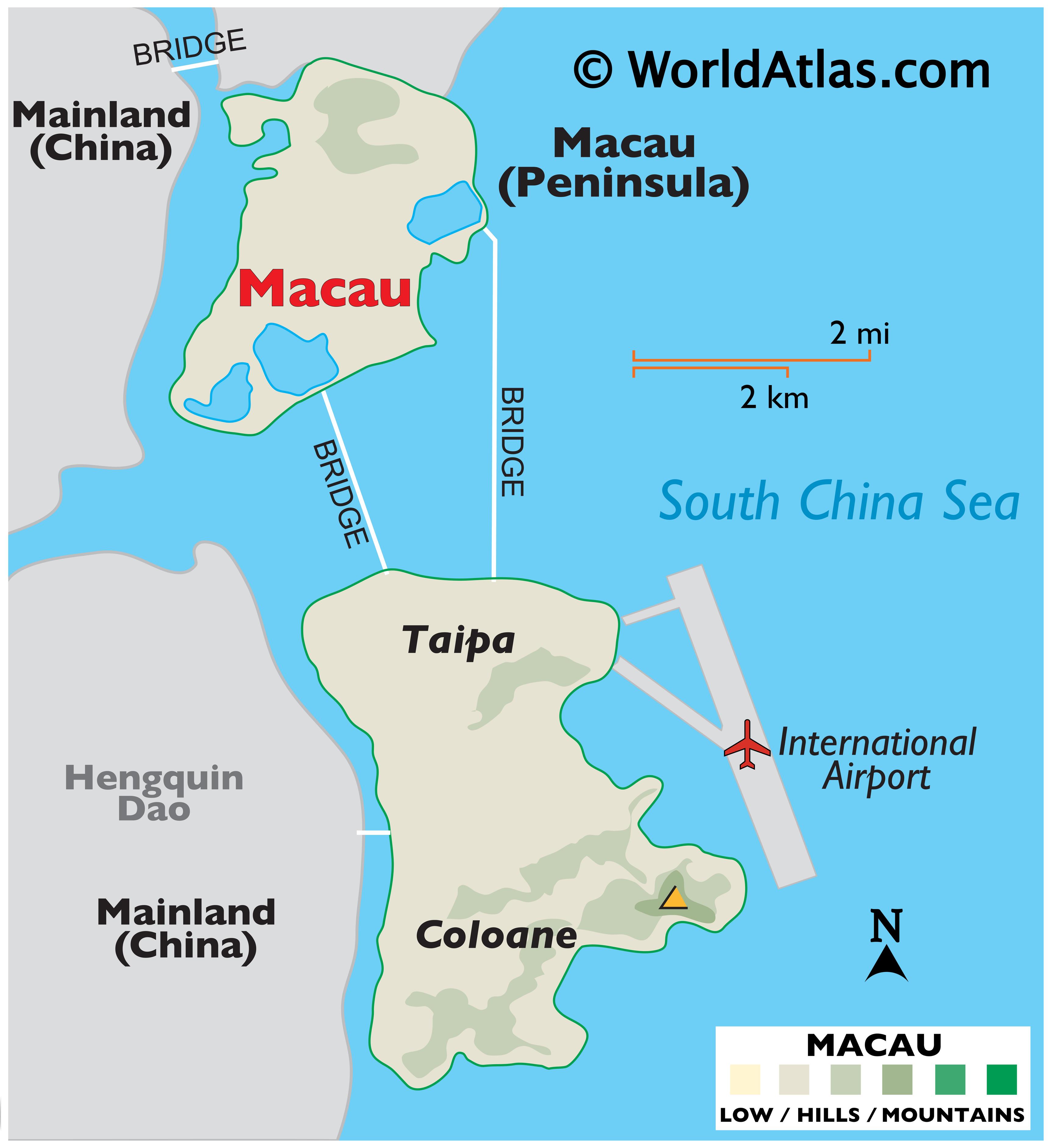 macao karta Macau Map / Geography of Macau / Map of Macau   Worldatlas.com macao karta