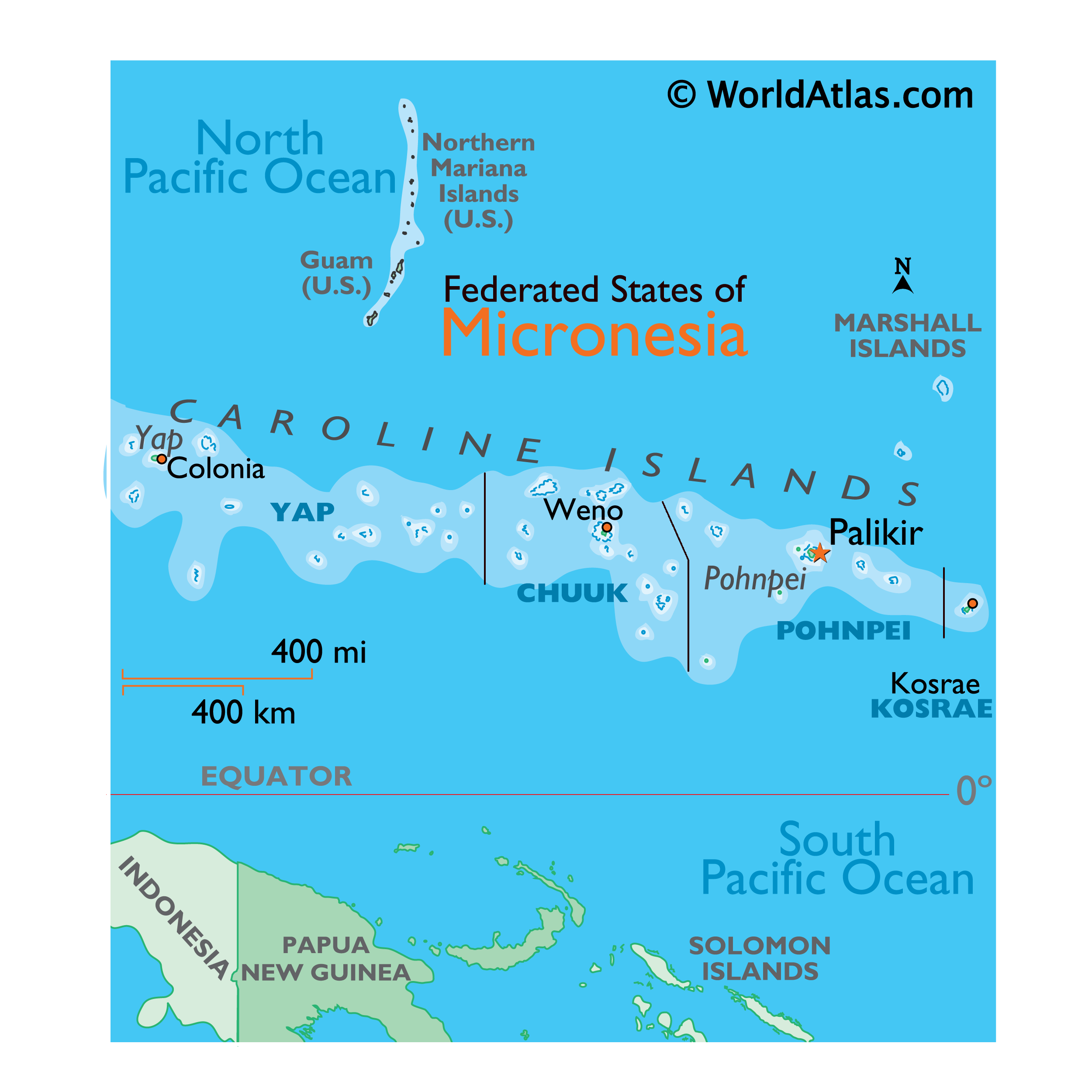 Micronesia Map And Information Map Of Micronesia Facts Figures And Geography Of Micronesia Worldatlas Com Worldatlas Com