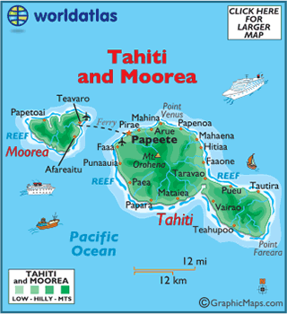 Tahiti Location On World Map Tahiti Map / Geography of Tahiti/ Map of Tahiti   Worldatlas.com