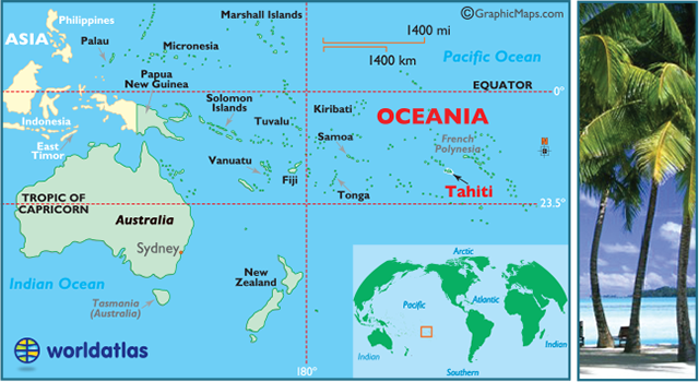 Tahiti Location On World Map Tahiti Map / Geography of Tahiti/ Map of Tahiti   Worldatlas.com