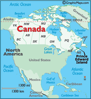 Locator Map of Prince Edward Island, Canada