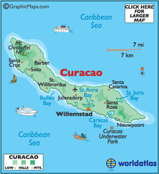 curacao location on world map Curacao Map Geography Of Curacao Map Of Curacao Worldatlas Com curacao location on world map