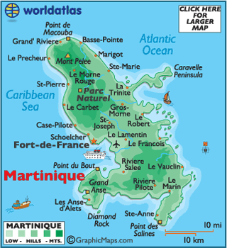 Martinique Map Geography Of Martinique Map Of Martinique