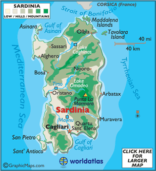 Image result for sardinia italy map