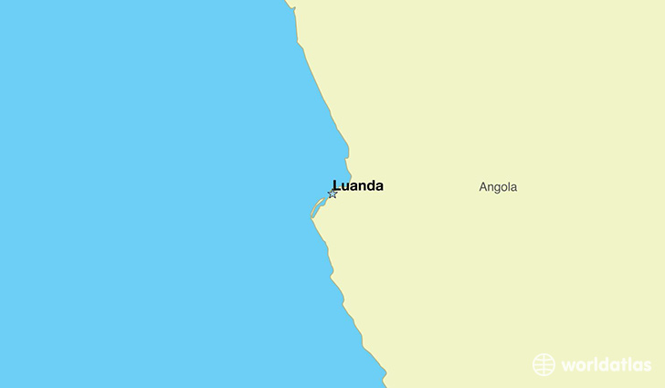 map showing the location of Angola