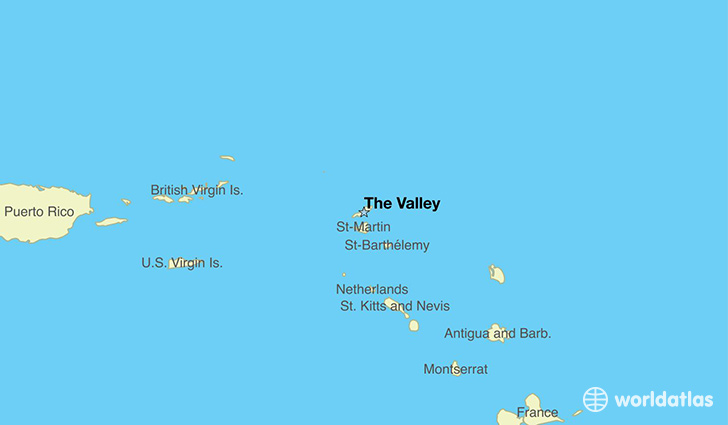 map showing the location of Anguilla