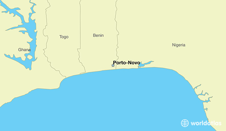 map showing the location of Benin