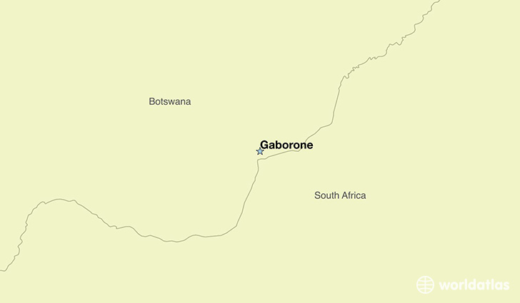 map showing the location of Botswana