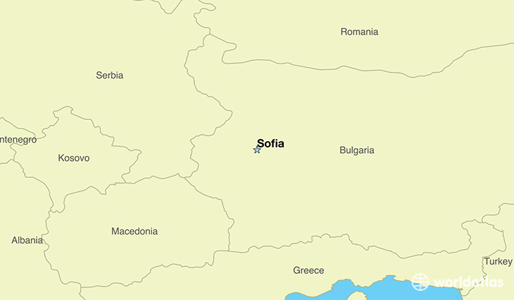map showing the location of Bulgaria