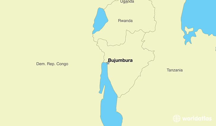 map showing the location of Burundi