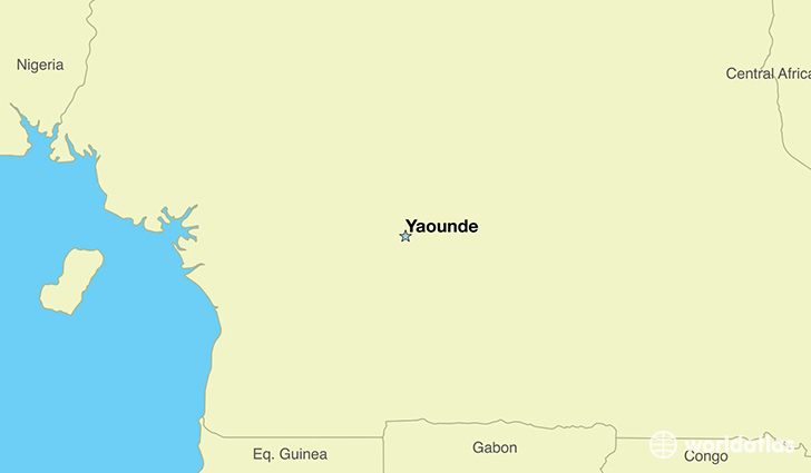 map showing the location of Cameroon