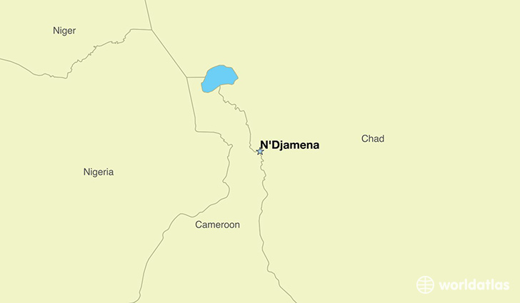 map showing the location of Chad
