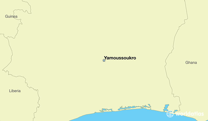 map showing the location of Cote D'Ivoire