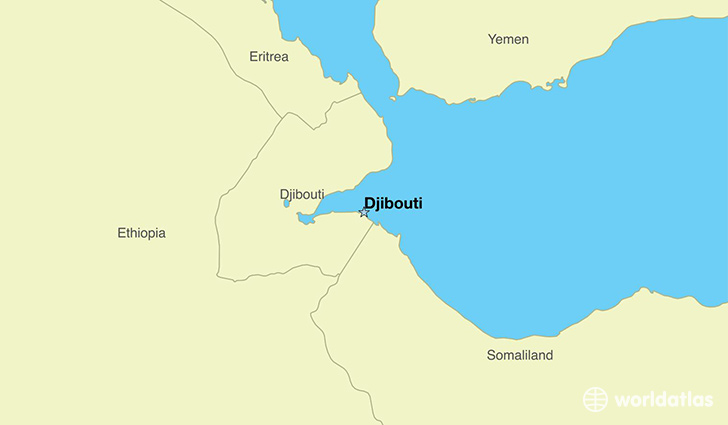 map showing the location of Djibouti