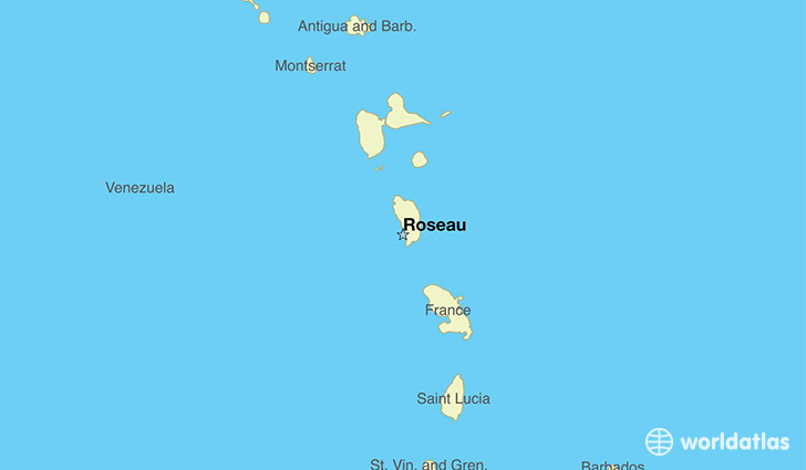 map showing the location of Dominica