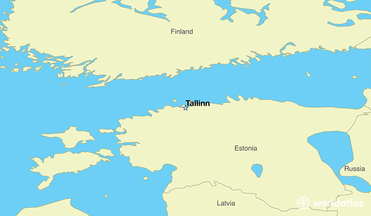map showing the location of Estonia