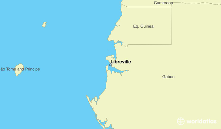 map showing the location of Gabon
