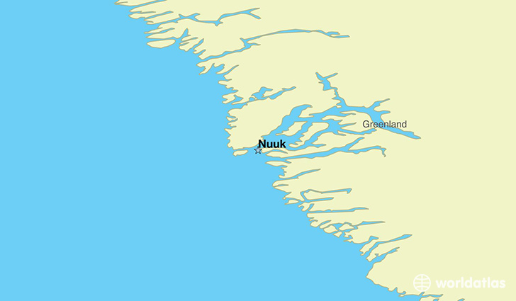 map showing the location of Greenland